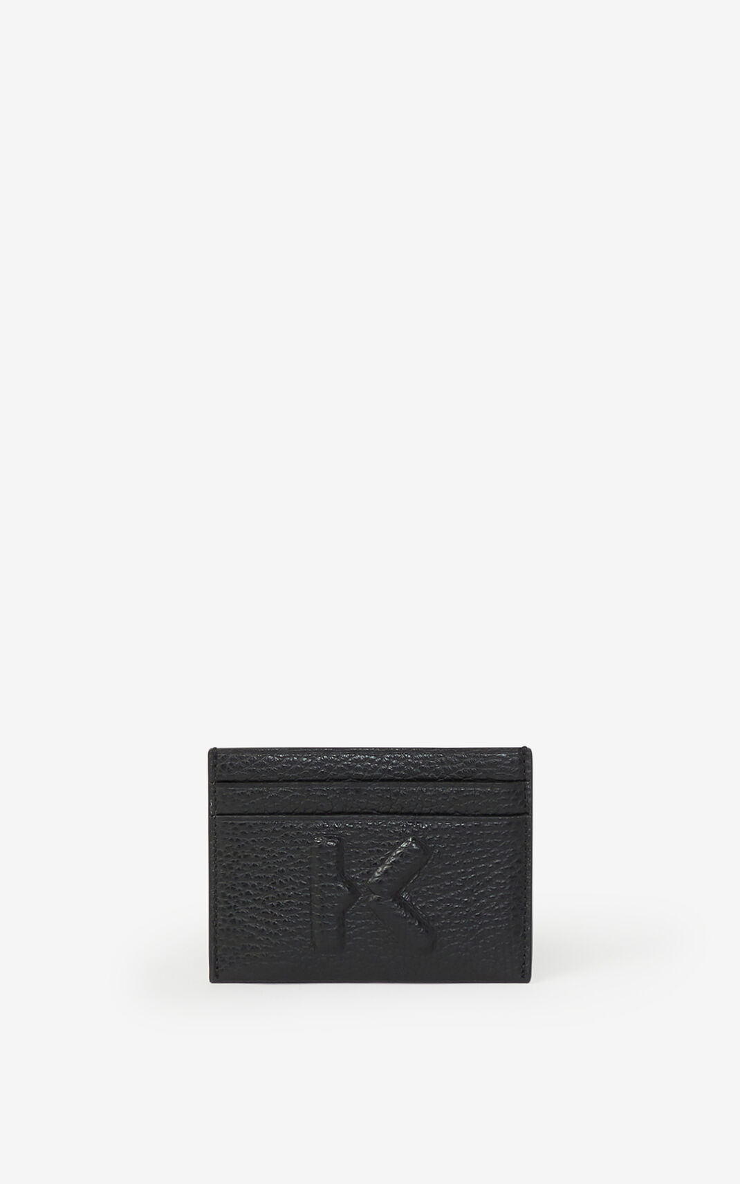 Kenzo Imprint grained Cuero cardholder Monedero Hombre Negras | 1976458-PM